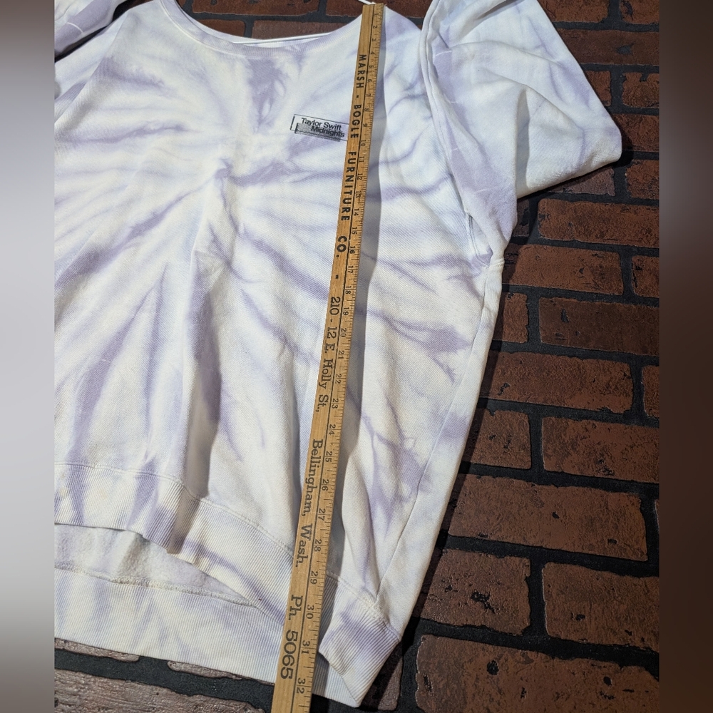Taylor Swift Midnights Promo 3X Off Shoulder Crewneck Tie Dye Cozy Sweatshirt - Picture 10 of 13